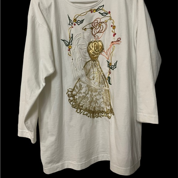 Vintage 90’s Karla Marie OSFA Made USA Christmas Art Sweater - Picture 2 of 5